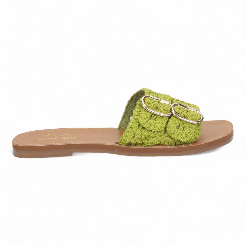 NEW LOVE RIO women's bailey vintage crochet sandal in green